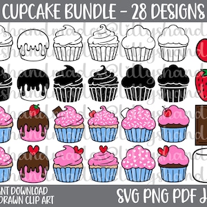 Cupcake Svg Bundle, Cupcake Clipart, Cupcake Png, Muffin Svg, Marshmallow Svg, Cupcakes Svg, Cupcakes Png, Cupcakes Clipart, Cupcake Vector