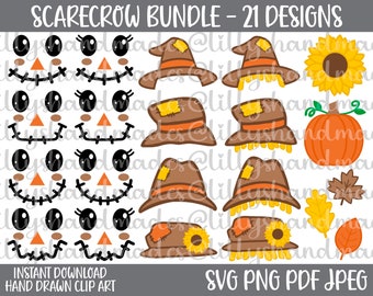 Imágenes prediseñadas de espantapájaros, espantapájaros PNG, cara de espantapájaros SVG, archivos SVG de espantapájaros lindos, cara de espantapájaros PNG, sombrero de espantapájaros SVG, imágenes prediseñadas de espantapájaros