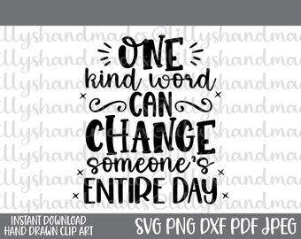 Välj vänlighet Svg, Positivt citat Svg, Var snäll Svg, Mental hälsa Svg, Inspirerande Svg, Motiverande Svg, Mental hälsa är viktigt Svg