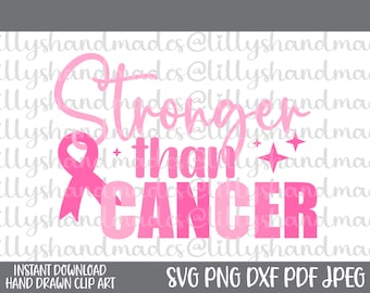 Stronger Than Cancer SVG, Breast Cancer Awareness, Warrior, Survivor PNG