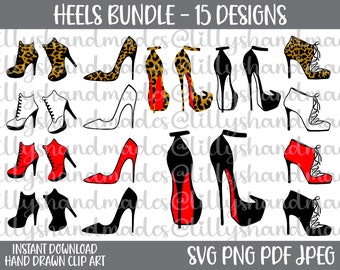 High Heel Shoe Svg, Stiletto Svg, High Heels Svg, Women's Shoes Svg, Shoe Clipart, Fashion Girl Svg, High Heels Clipart