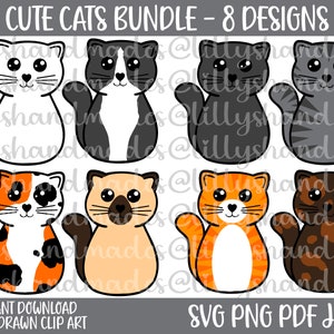 Cat Clipart Png, Cute Cat Svg Bundle, Cat Png Cat Mom Svg, Kitten Svg Bundle Cats Clipart, Cute Cat Clipart Kawaii Cat Svg, Baby Cat Clipart