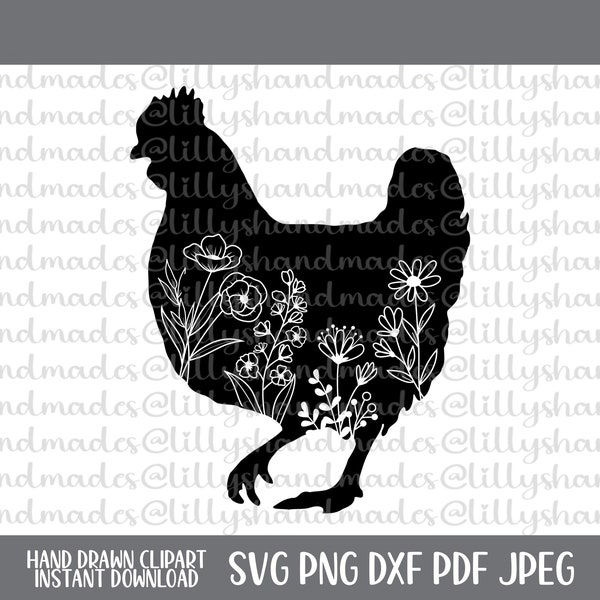 Floral Chicken Svg, Floral Chicken Png Floral Chicken Shirt Svg, Chicken Lover Svg Chicken Mom Svg, Crazy Chicken Lady Svg, Chicken Mama Svg