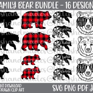 Bären-Svg-Bundle, Bärenfamilien-Svg, Blumenbären-Svg, Familienbären-Svg, Mama Bären-Svg, Papa-Bären-Svg, Baby-Bären-Svg, Bärenjunges-Svg, Bärengesicht-Svg