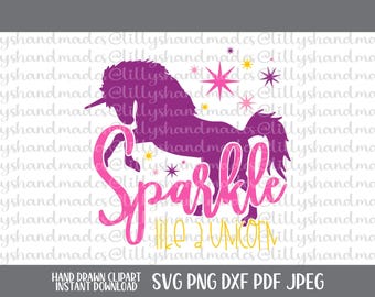 Sparkle Like a Unicorn, Toddler Girl Shirt SVG, Baby Girl Onesie PNG
