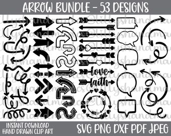 Arrow Svg Bundle, Arrow Png, Arrow Clipart, Arrows Svg, Boho Arrow Png, Boho Arrows Clipart, Arrow Vector Speech Bubble Svg, Heart Arrow Svg