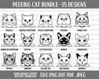 Peeking Cat Svg Bundle, Cat Face Svg, Cute Cat Clipart Cat Svg File, Cat Head Clipart Cute Cat Svg, Cute Cat Png Cat Shirt Svg, Cat Head Svg