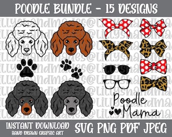 Poodle SVG Bundle, PNG Clipart