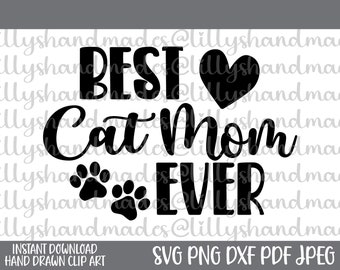 Mamma di gatti SVG, Impronta di zampa PNG, Amante dei gatti