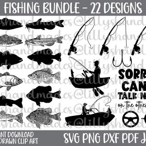 Fish Svg, Fishing Pole Svg, Fishing Svg, Bass Svg, Catfish Svg, Fishing Clipart, Fishing Vector, Fishing Boat Svg, Fishing Png, Crappie Svg