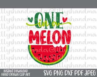 One In a Melon SVG, Girls Summer PNG