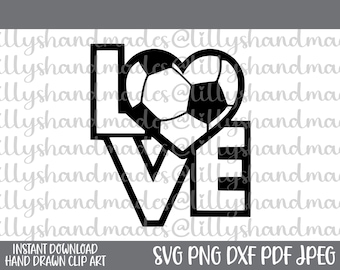 Serce z motywem piłki nożnej w formacie SVG, PNG Clipart