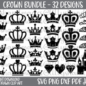 Crown Svg, Queen Crown Svg, King Crown Svg, Crown Clipart, Crown Vector, Tiara Svg, Princess Crown Svg, Royal Crown Svg, Crown Png