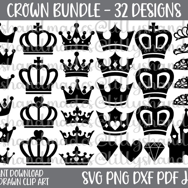 Crown Svg, Queen Crown Svg, King Crown Svg, Crown Clipart, Crown Vector, Tiara Svg, Princess Crown Svg, Royal Crown Svg, Crown Png