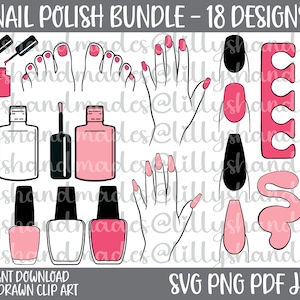 Nagellack-Svg, Nail-Tech-Svg, Nägel-Svg-Bundle, Maniküre-Svg, Nagelstudio-Svg, Füße-Svg, Hände-Svg, Nagellack-Clipart, Nagel-Clipart