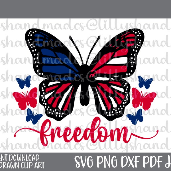 Freedom Svg, Freedom Butterfly Svg, 4th Of July Svg, Freedom Png, Patriotic Svg, Independence Day Svg, Fourth Of July Svg, 4th Of July Png