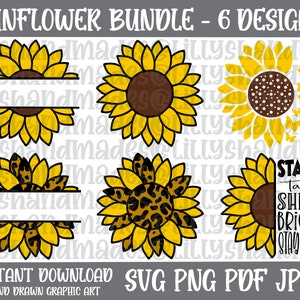 Sunflower Svg Files, Sunflower Png, Sunflower Clipart, Sunflower Vector, Sunflowers Svg, Sunflower Clip Art, Half Sunflower Svg