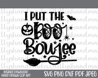 Le puse el toque Boo a Boujee SVG, Camiseta divertida de Halloween para mamá PNG