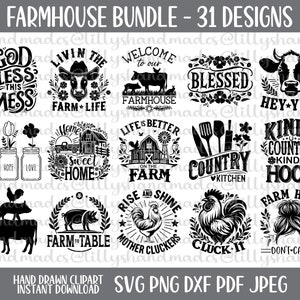 Bundle Svg ferme, fichiers Svg ferme, Svg Home Sweet Home, Svg dictons de la ferme, Svg fermier, Svg frais de la ferme, Svg chemise ferme, Svg vie à la ferme