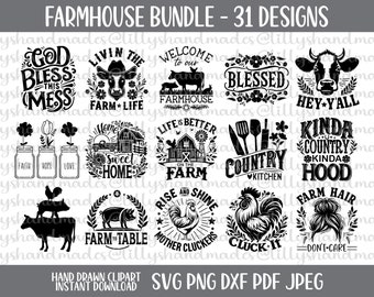 Farmhouse Svg Bundle, Farm Svg Files, Home Sweet Home Svg, Farm Sayings Svg, Farmer Svg, Farm Fresh Svg, Farm Shirt Svg, Farm Life Svg