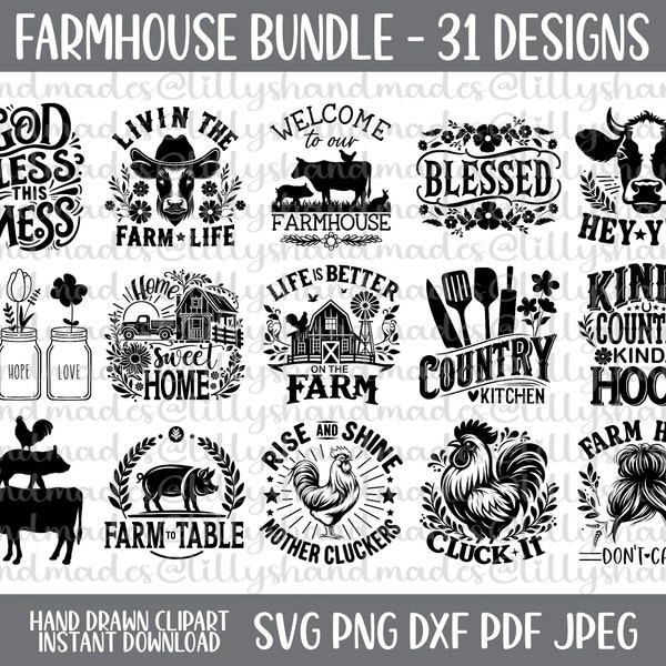 Farmhouse Svg Bundle, Farm Svg Files, Home Sweet Home Svg, Farm Sayings Svg, Farmer Svg, Farm Fresh Svg, Farm Shirt Svg, Farm Life Svg