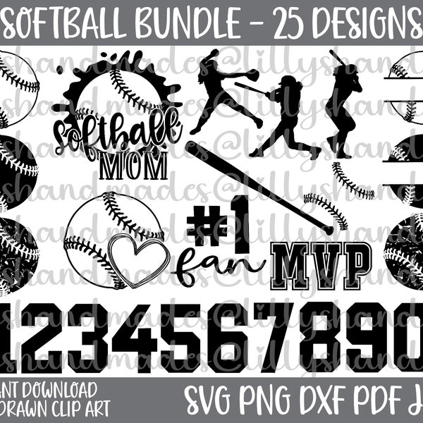 Motifs Svg de softball, Svg de maman de softball, Svg de lacets de softball, Svg de papa de softball, Svg de softball en détresse png, Vecteur Svg de fille de softball