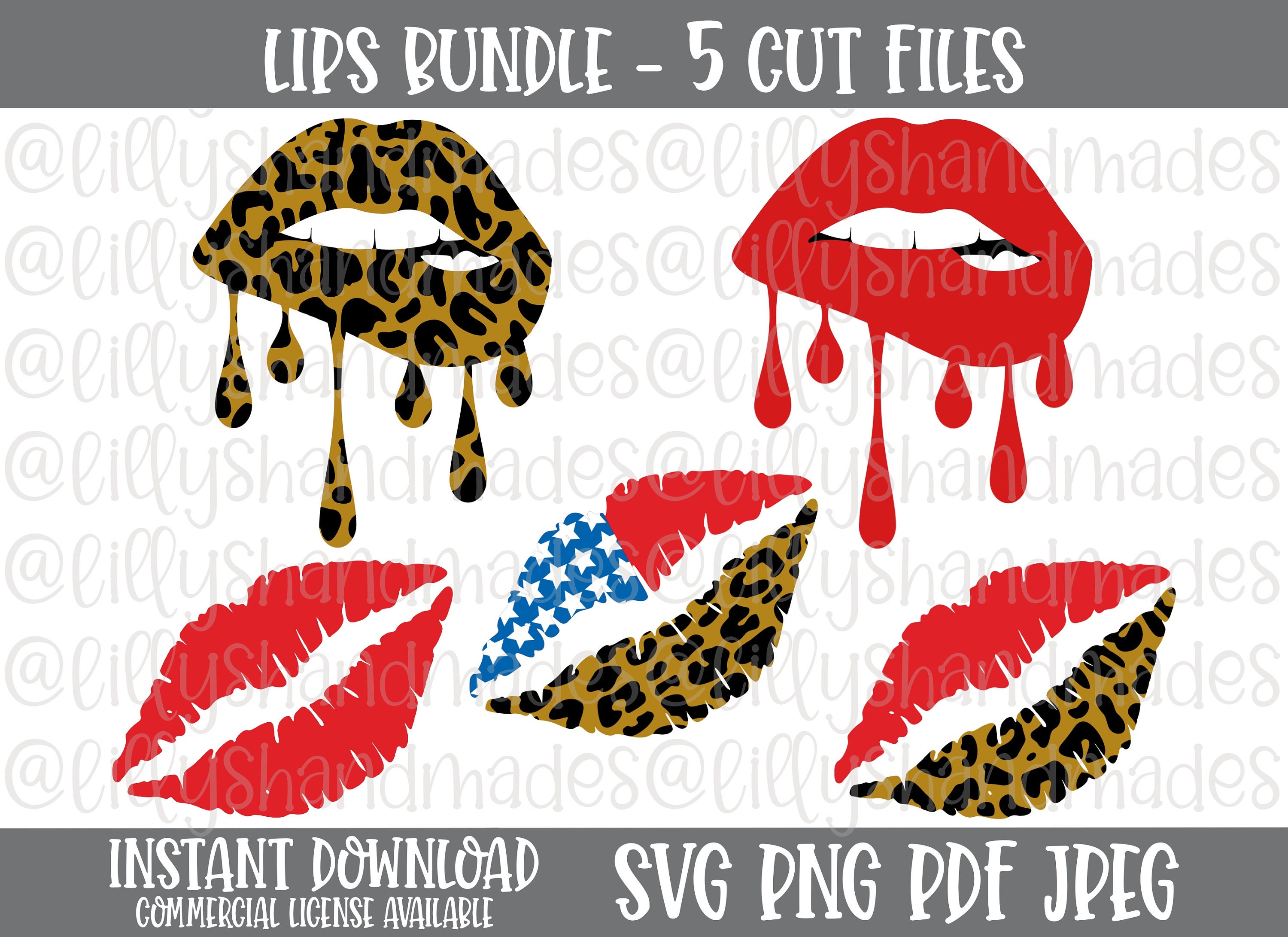 Download Dripping Lips Svg American Flag Printable Lips Svg American Etsy