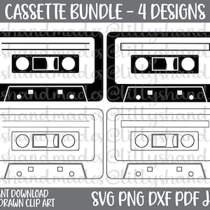 Cassette Tape Svg, Cassette Svg Bundle Cassette Png Cassette Clipart Cassette Vector, Cassette Tape Png Cassette Outline Cassette Silhouette