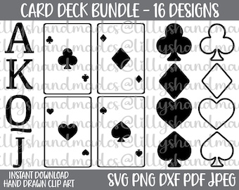 Playing Cards Svg, Casino Svg, Poker Svg, DIY Playing Cards Png, Card Suits Svg, Poker Clipart, Poker Cards Svg, Deck of Cards Svg