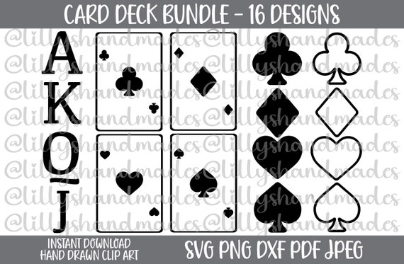 Poker Spades Jack Queen King and Ace SVG PNG and (Download Now) 