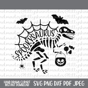 Dinossauro de Halloween Svg, Spookysaurus Svg, Spookysaurus Rex Svg, Camisa de Halloween Svg, Crianças Halloween Svg, Dinossauro Halloween Svg