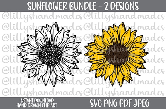 Sunflower Svg Files, Sunflower Png, Sunflower Sublimation, Sunflower Clipart, Sunflower Vector, Sunflower Drawing, Sunflower Printable