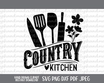 Country Kitchen Sign SVG Png With Star and Berries, Digital Download ...