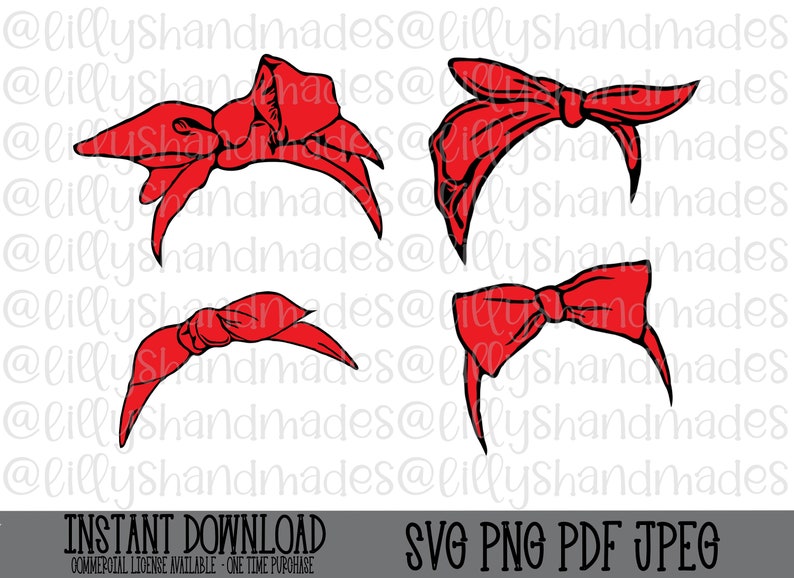 Download Hair Bow Svg Bundle Bandana Svg Polka Dot Svg Designs Hair ...