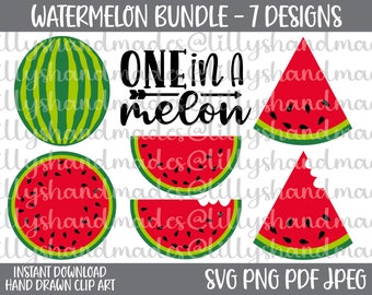 Watermelon Svg, One In A Melon Svg, Watermelon Png, Watermelon Clipart, Watermelon Vector, Watermelon Clip Art, Watermelon Slice Svg