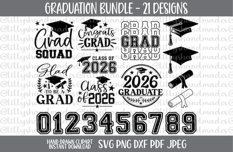 Class of 2026 Svg Bundle, Graduation Svg, Graduate Svg, Graduation Cap ...