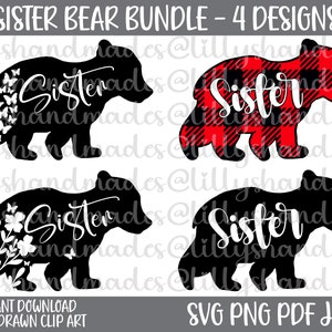 Sister Svg, Sister Bear Svg, Sister Png, Sister Bear Png, Big Sister Svg, Little Sister Svg, Sisters Svg, Big Sister To Be Svg, Bear Family