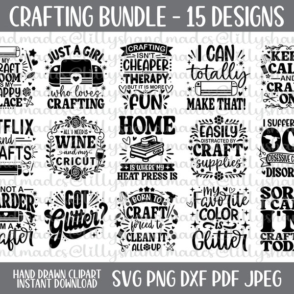 Crafter Svg Bundle, Funny Svg, Crafter Png, Crafting Svg Files for Cricut, Cricut Svg, Craft Room Svg, Cricut Png, Cricut Quotes Bundle