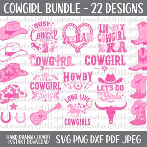 Pacote Cowgirl Svg, Cowgirl Png, Cowgirl Boots Svg, Country Girl Svg, Western Svg, Southern Girl Svg, Cowgirl Hat Svg, Yeehaw Svg, Rodeo Svg