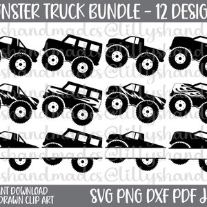 Monster Truck SVG Bundle, Monster Truck Png, Monster Truck Clipart, Monster Truck Vektor, Monster Truck Monogramm, Monster Truck Silhouette