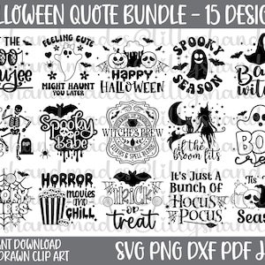 Funny Halloween Svg Bundle Happy Halloween Svg, Cute Halloween Svg Spooky Season Svg, Basic Witch Svg Halloween Mom Svg, Halloween Quote Svg