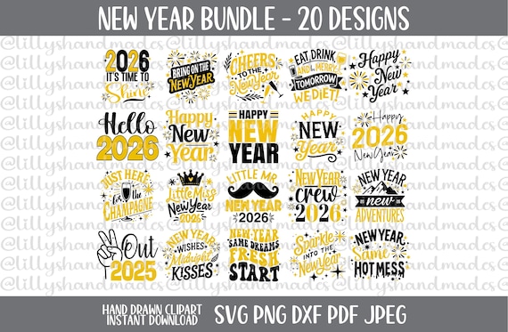 Happy New Year 2027 Svg Bundle, Happy New Year Png, Happy New Years Png, Happy New Years Svg, New Years Eve Png, New Years Eve Svg, 2027 Png