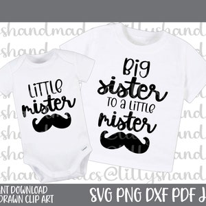 Big Sister Little Mister Svg Big Sister Svg Little Brother Svg New Baby Svg Baby Brother Svg, Big Sis Svg Little Bro Svg Brother Sister Svg