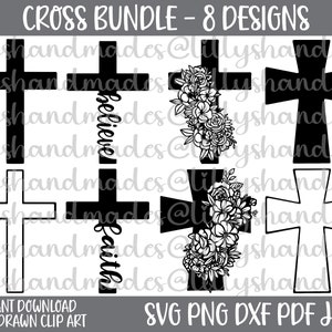 Cross Svg, Faith Cross Svg, Floral Cross Svg, Christian Svg Files For Cricut, Faith Svg, Jesus Svg, Jesus Cross Svg, Christian Easter Svg