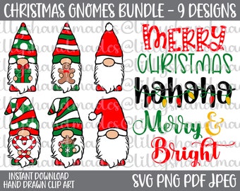 Christmas Gnome Png Gnome Christmas Png, Christmas Gnome Svg Christmas Gnomes Svg, Santa Gnome Svg Merry and Bright Png, Ho Ho Ho Svg