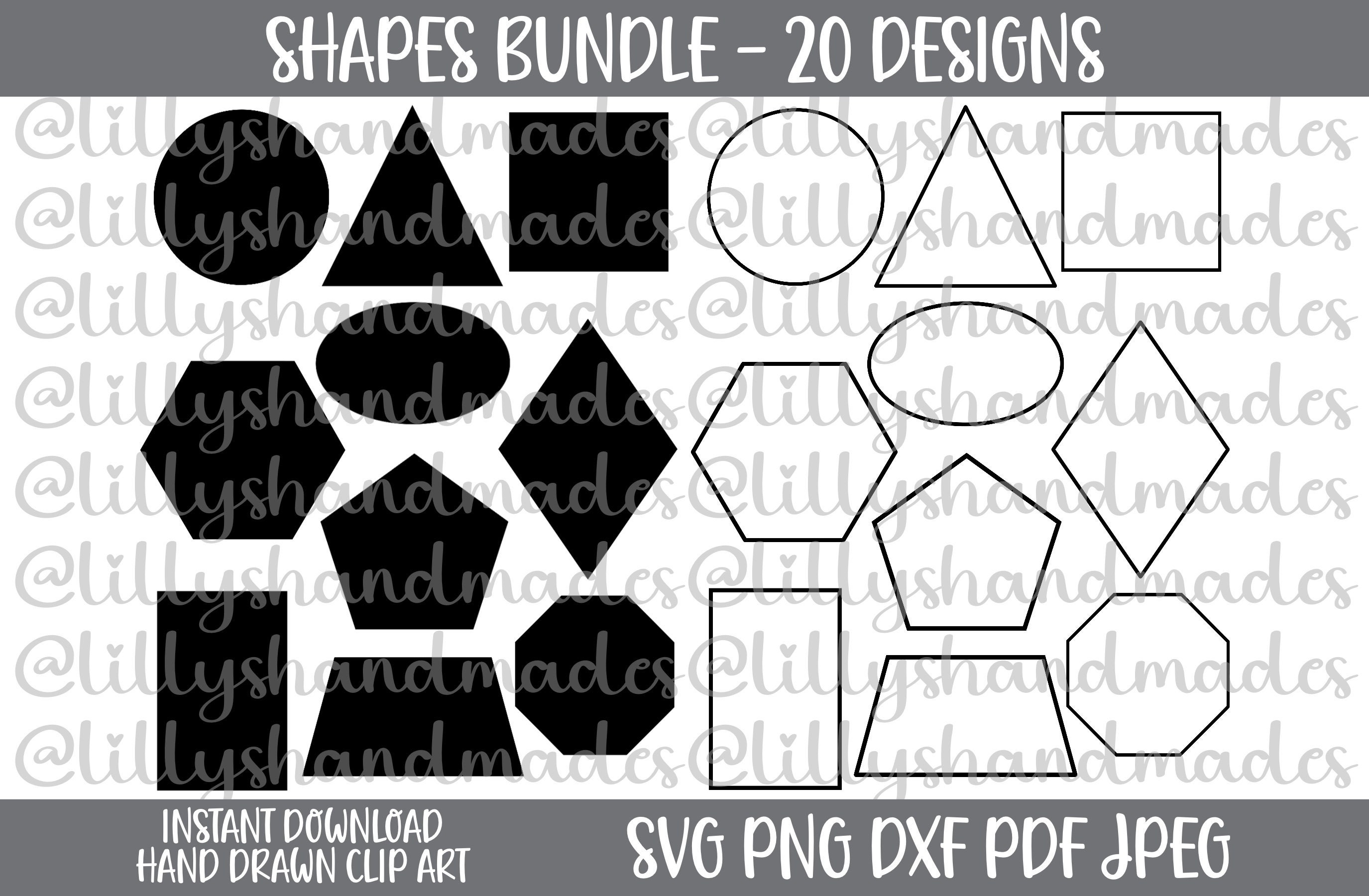 Triangle Shape Svg, Diamond Shape Svg, Basic Shapes Bundle Svg, Polygon ...