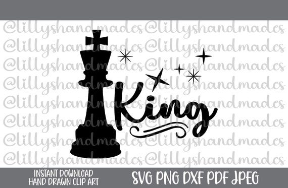 Chess King and Queen SVG Vector Cut File and PNG Transparent