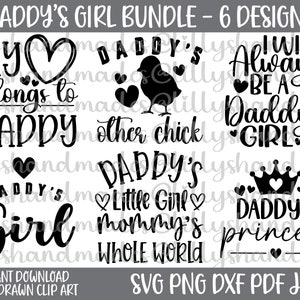 Daddys Mädchen SVG-Bundle, Mein Herz gehört Papa SVG, Baby Girl Onesie SVG, kleine Mädchen SVG, Daddys Prinzessin SVG, Baby Girl SVG Bundle