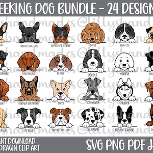 Peeking Dog Svg Bundle, Peeking Dog Png, Dog Face Svg, Dog Head Svg, Dog Mom Svg, Dog Clipart, Dog Vector, Cute Dog Svg Cute Files