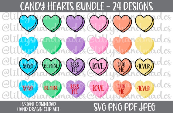Candy Hearts Svg, Candy Hearts Png, Candy Heart Svg, Candy Heart Png, Candy Heart Clipart, Valentine Svg, Valentines Day Svg, Valentines Svg